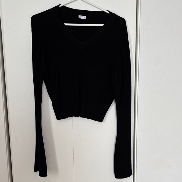 Garage Tops - Garage Black Long Sleeve V-Neck Top